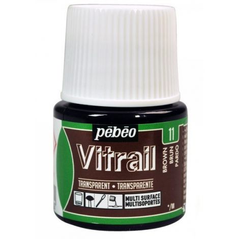 Farba witrażowa do szkła Pebeo Vitrail 45ml, Brązowa/11 Brown transparentna
